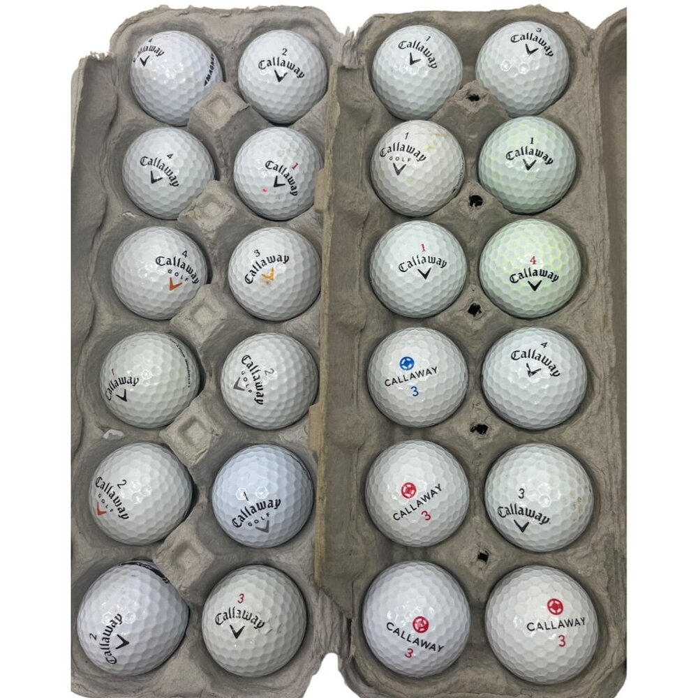Set Of 24 Callaway Golf Balls In Egg Carton - Mixed Models 103b